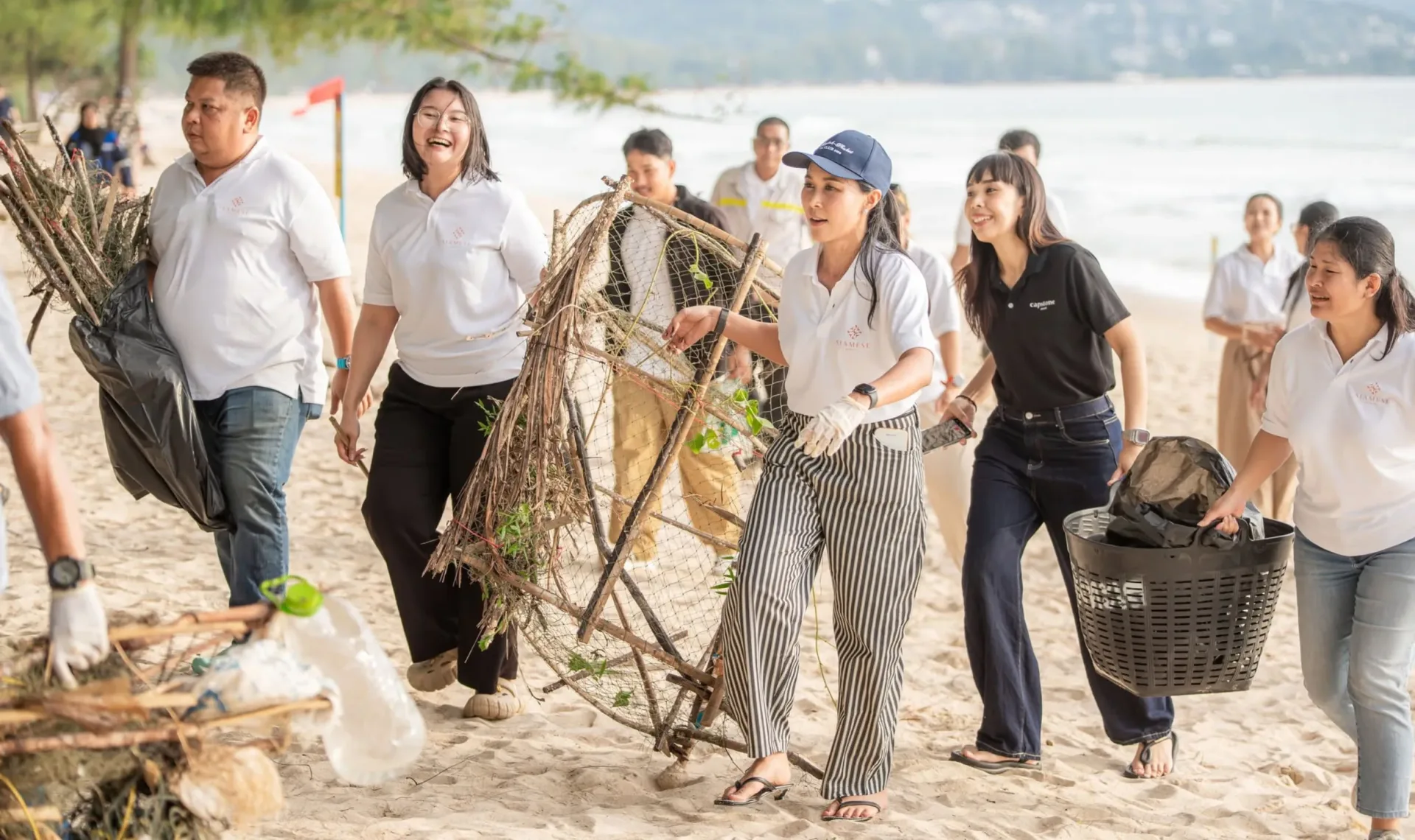 Volunteers and Capstone Asset team at Cherngtalay Beach Clean Up in Phuket