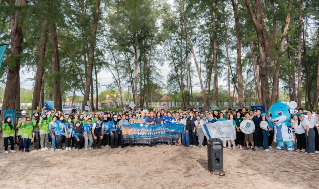 Volunteers and Capstone Asset team at Cherngtalay Beach Clean Up in Phuket