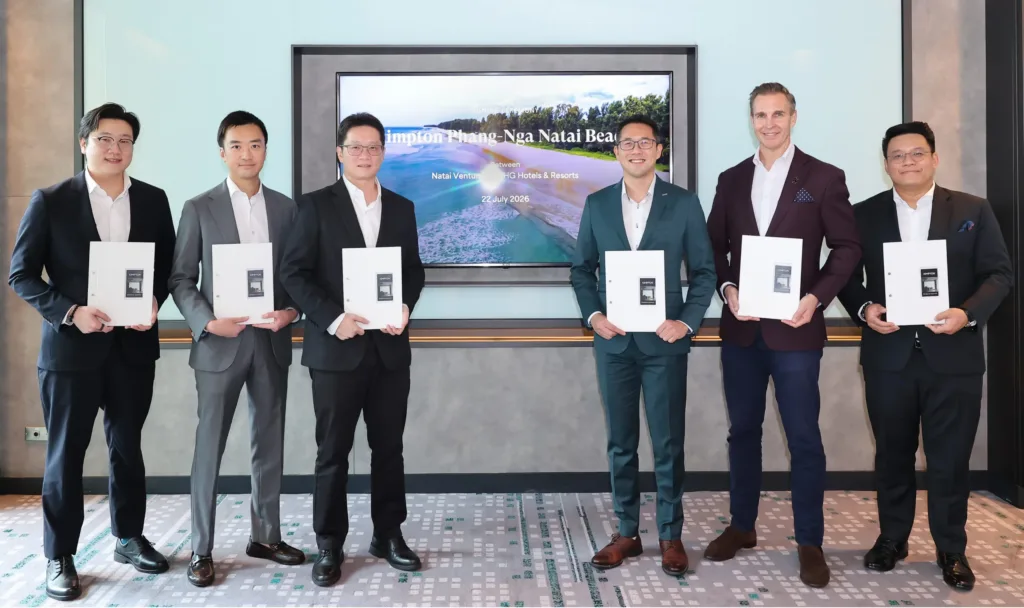 Executives of Natai Venture, Capstone Asset and IHG at the Kimpton Phang-Nga Natai Beach signing ceremony